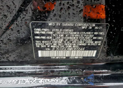 2021 Subaru Crosstrek Sport из США, поврежденный, VIN JF2GTHSC4MH365544